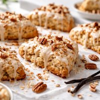 Vanilla Glazed Pecan Coconut Cookie Scones