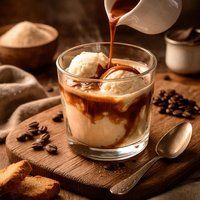 Vanilla Ice Cream Affogato with Espresso