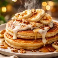 Vanilla Pikelets with Banana Maple Yoghurt