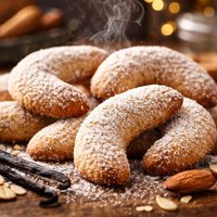 Vanillekipferln German Almond Crescent Cookies
