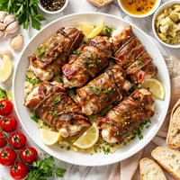Veal Bundles Stuffed with Mozzarella Parmesan and Prosciutto