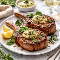 Veal Chops with Mustard Sage Butter