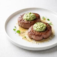 Veal Medallions with a Wasabi Herb Butter