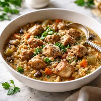 Veal or Chicken Stew with Herbs Barley