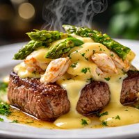 Veal Oscar with Hollandaise Sauce