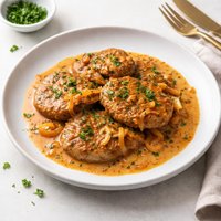 Veal Scallops in a Creamy Paprika Onion Sauce