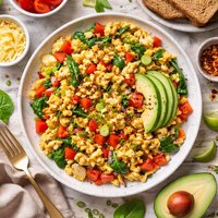 Vegetable and Cheese Scrambled Eggs