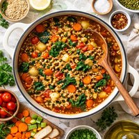 Vegetable Barley Stew with Lentils
