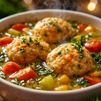 Vegetable Soup with Carrot Dumplings