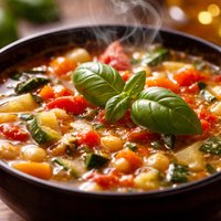 Vegetable Soup with Sweet Basil