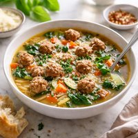 Vegetable Soup with Tiny Meatballs