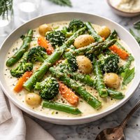 Vegetables in Garlic Cream Sauce