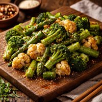 Vegetables Oriental Style Asparagus Broccoli or Cauliflower
