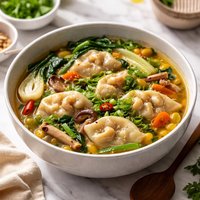 Veggie Dumpling Soup Vegan