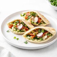 Veggie Hummus Pitas