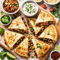 Veggie Quesadillas with Cilantro Sour Cream