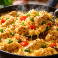 Velveeta Cheesy Chicken Rice Skillet