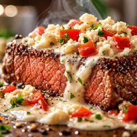 Velvety Feta Pepper Steak