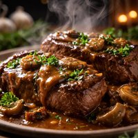Venison Steaks with Gravy