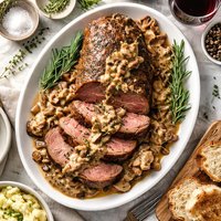 Venison with Mushroom Gravy Roast