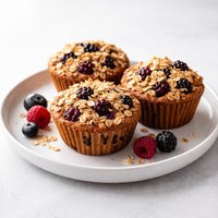 Very Berry Oatmeal Muffins
