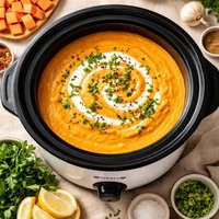 Very Low Fat Cream of Sweet Potato Soup in the Crock Pot