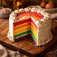 Vibrant Rainbow Cake