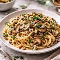 Vic Reeves Stilton Spaghetti with Mushrooms