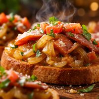 Vidalia Onion and Ham Bruschetta