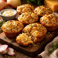 Vidalia Onion Shallot Double Cheese Muffins