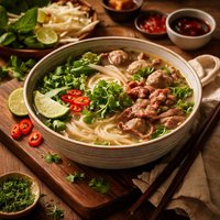 Vietnamese Beef and Rice Noodle Soup Pho