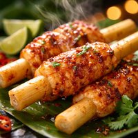 Vietnamese Grilled Jumbo Shrimp on Sugarcane Sticks