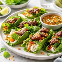 Vietnamese Style Grilled Beef Wrap Ups
