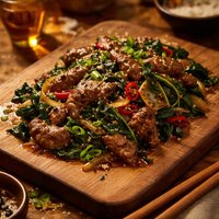 Vietnamese Style Pepper Beef and Spinach