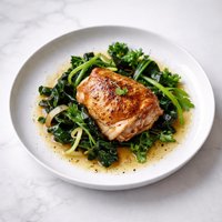 Vinegar Braised Chicken with Greens
