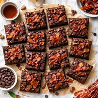 Virgin Chocolate Chunk Brownies with Maple Benton Bacon