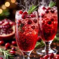 Virgin Pomegranate and Cranberry Bellinis