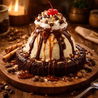 Volcano Ice Cream Sundae
