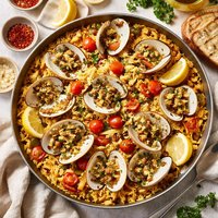 Vongole Mediterranio Baked Clams Rice with Saffron