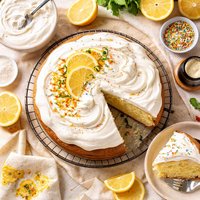 Wacky Lemon Cake with 7 Minute Lemon Frosting