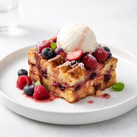 Waffle Berry Bread Pudding