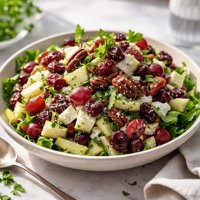 Waldorf Salad with Tart Cherries Grapes and Candied Pecans