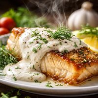 Walleye with Sour Cream Dill Sauce