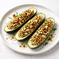 Walnut and Feta Stuffed Zucchini