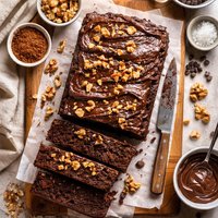 Walnut Brownie Loaf W Cocoa Fudge Frosting