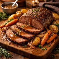 Warm and Cozy Bottom Round Roast Crock Pot Style