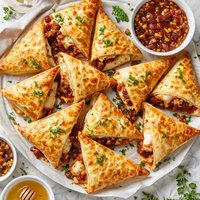 Warm Brie and Chutney Appetizer Triangles