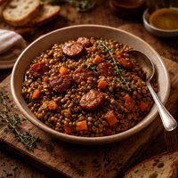 Warm Chorizo and Thyme Lentils