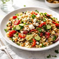 Warm Cous Cous Vegetable and Feta Salad