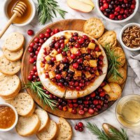 Warm Cranberry Apple Glazed Brie